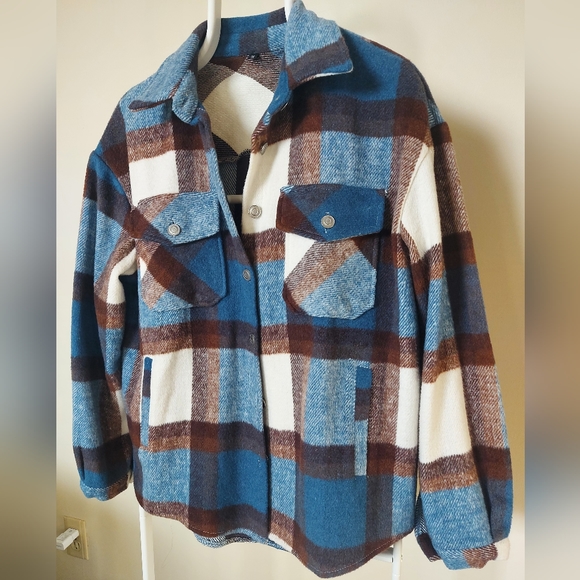 Plaid Button Down Jacket - Picture 3 of 4